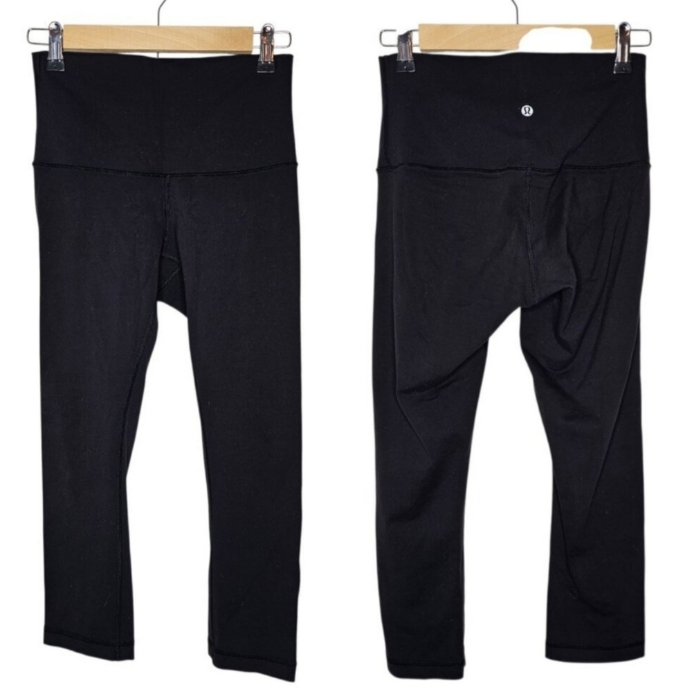 Lululemon Align High-Rise Crop Black Leggings Yoga Athleisure Stretch Size 6